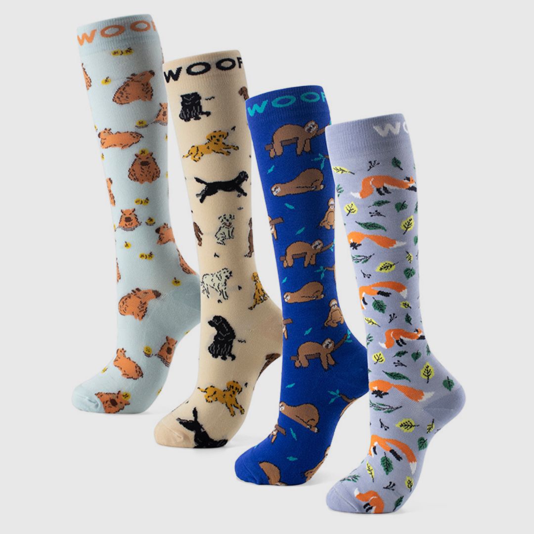 Cutest Creatures Bamboo Compression Socks 4 Pack