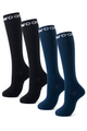 Black & Caribbean Blue Bamboo Compression Socks 4 Pack