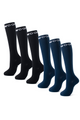 Black & Caribbean Blue Bamboo Compression Socks 6 Pack