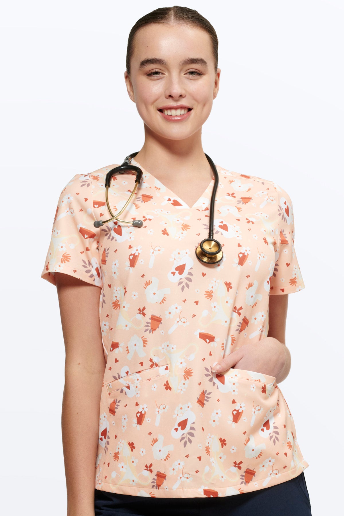 Aunty Flo Women’s 3-Pocket Scrub Top