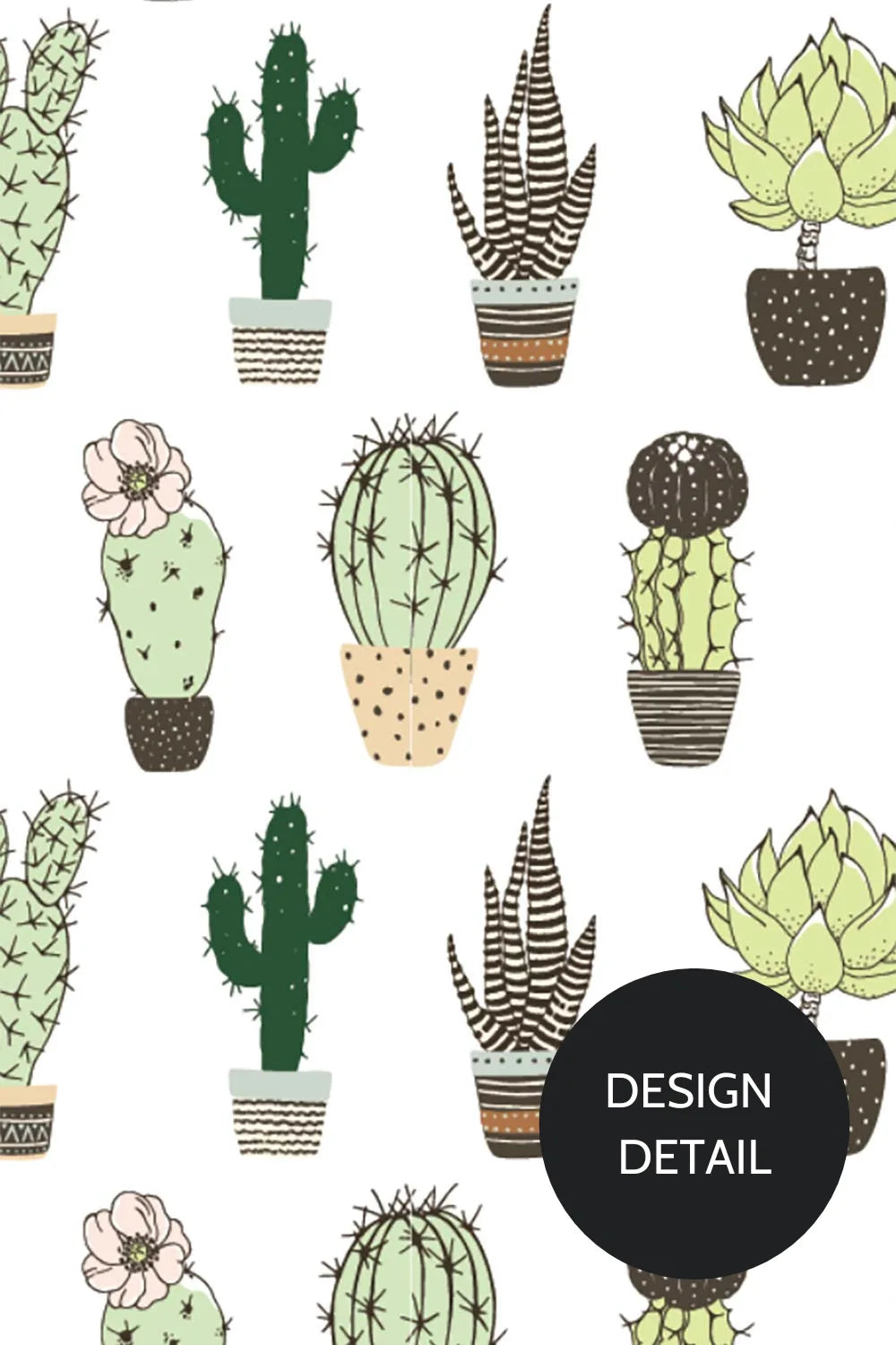 Dr. Woof Cactus Surgical Scrub Cap Design Closeup