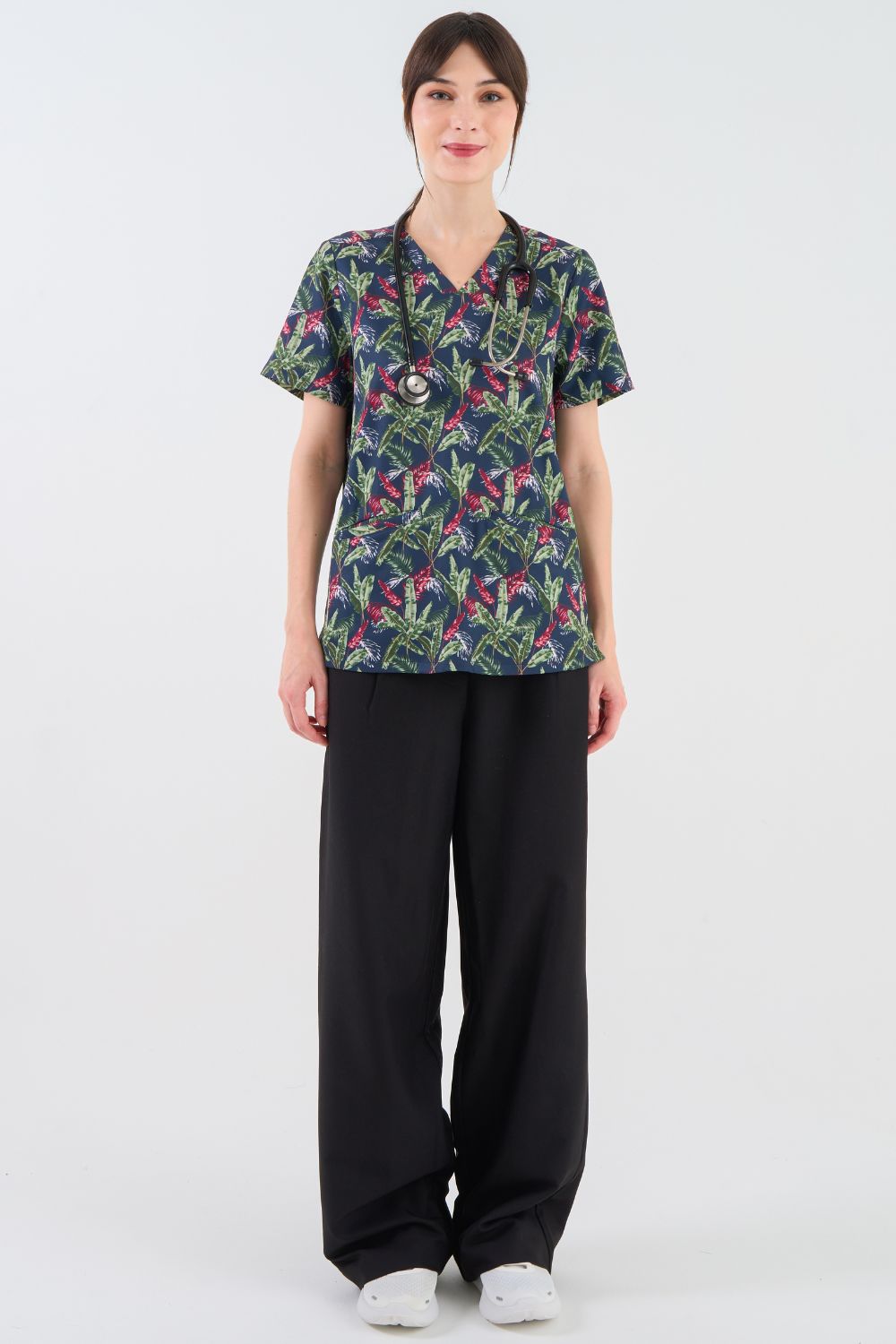 In the Jungle Women's 3-Pocket Scrub Top