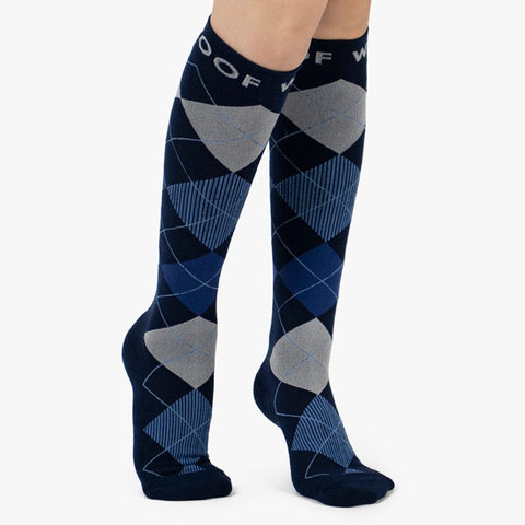 Midnight Argyle Bamboo Compression Socks