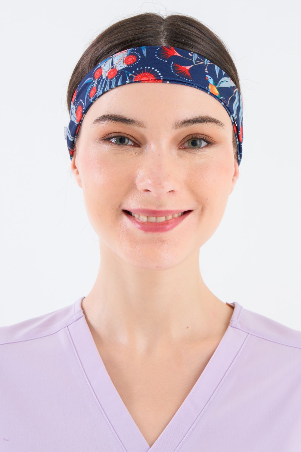 Red Flowering Gum Headband and Mask Holder