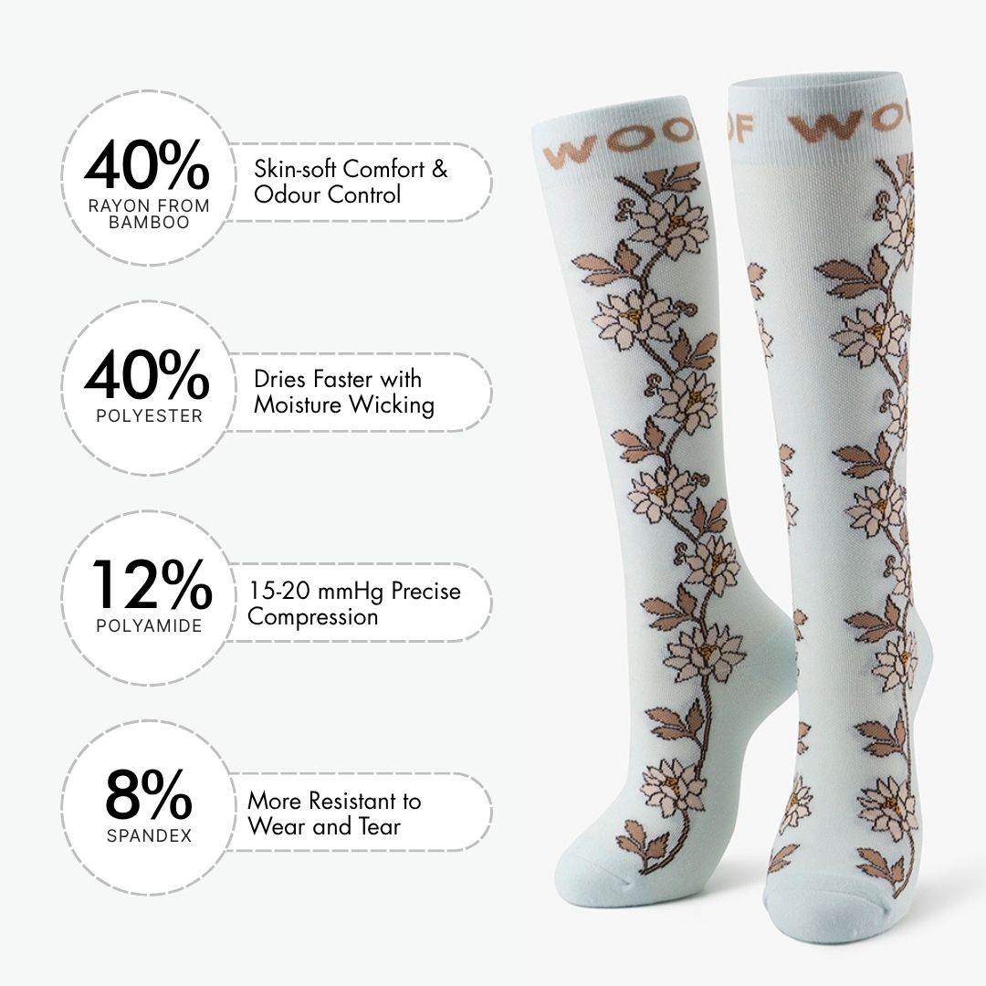 Flower Chain Bamboo Compression Socks