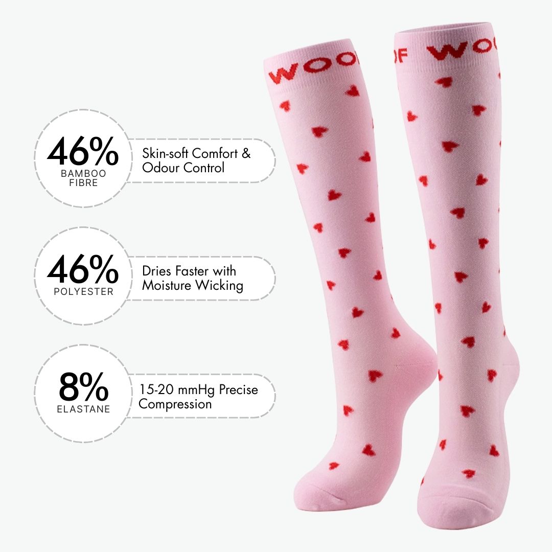 Tiny Hearts Bamboo Compression Socks