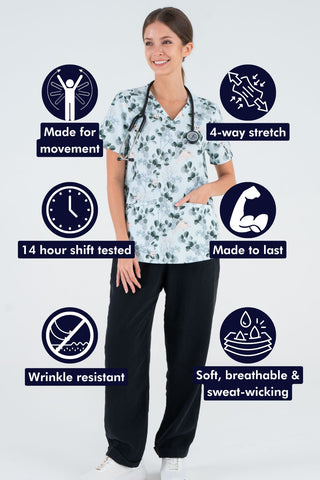 Sugar Gliders Women’s 3-Pocket Scrub Top