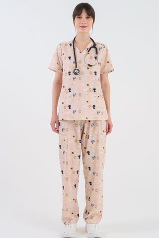 Bunnies Women’s 3-Pocket Scrub Top