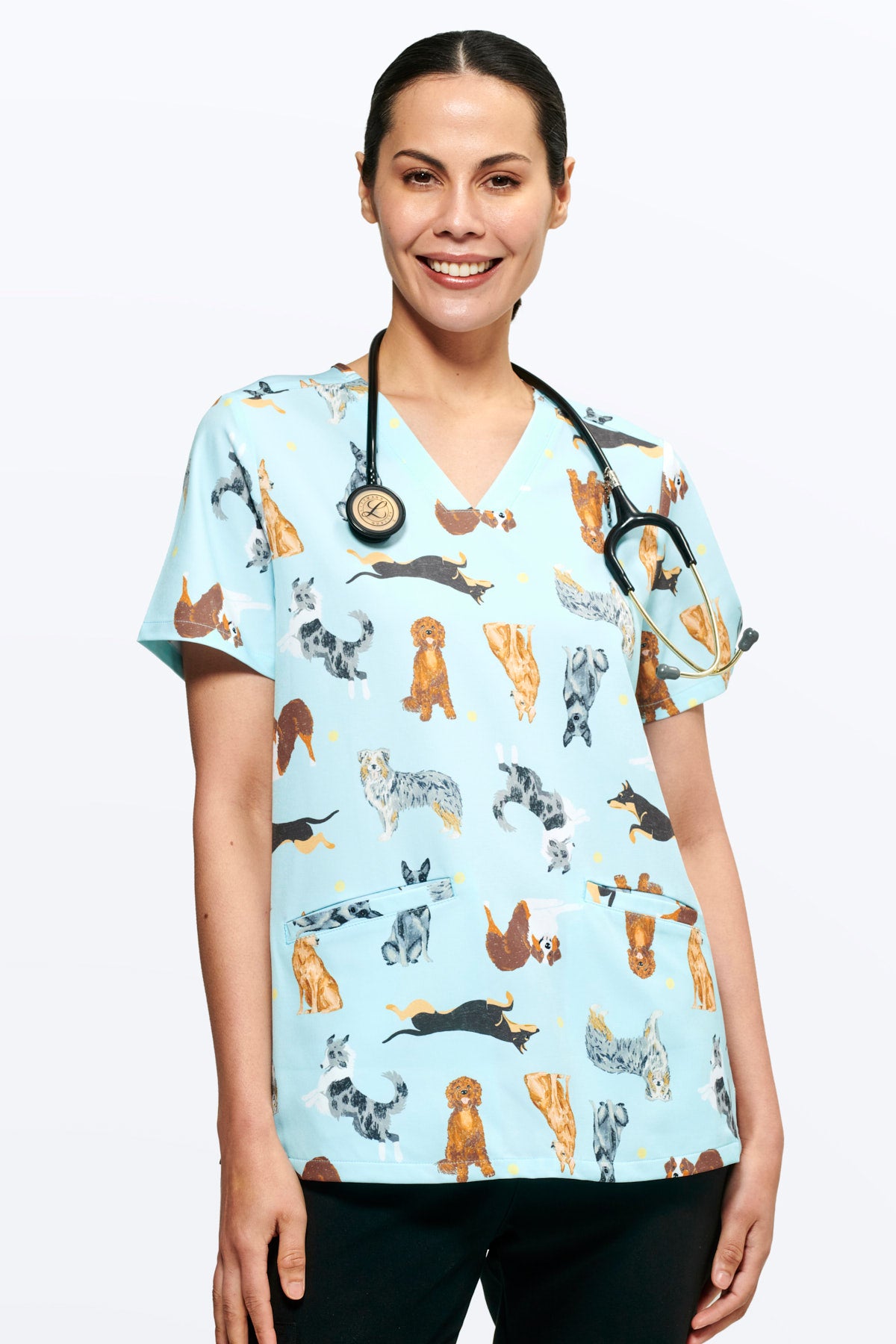Down Under Dogs Women’s 3-Pocket Scrub Top