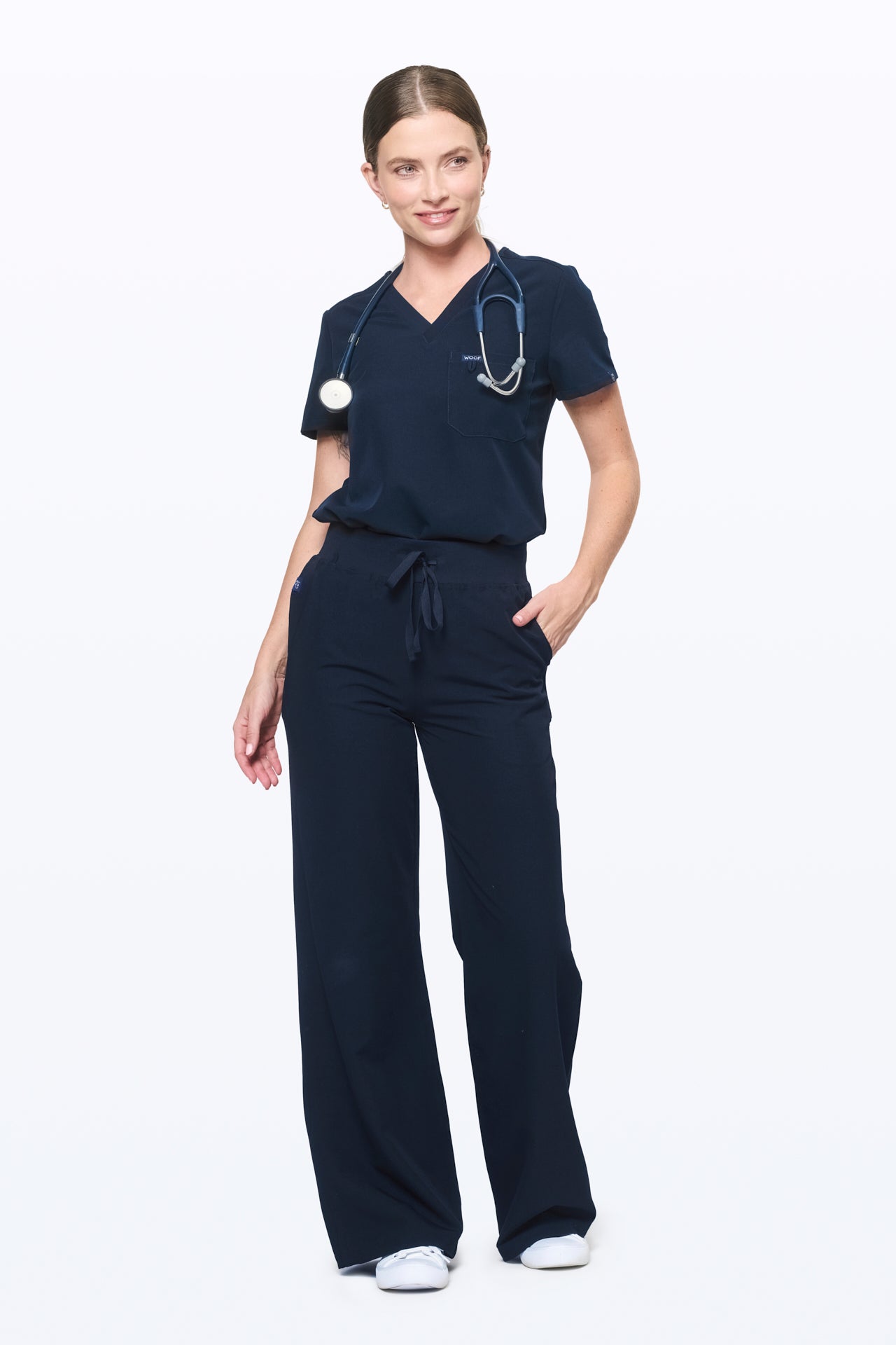 Women's High-Waisted Flare Scrub Pants