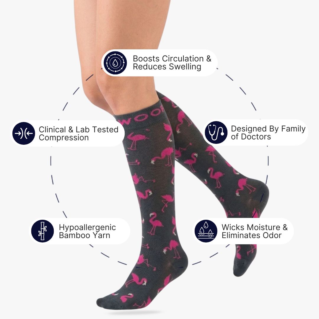 Flamingo Bamboo Compression Socks