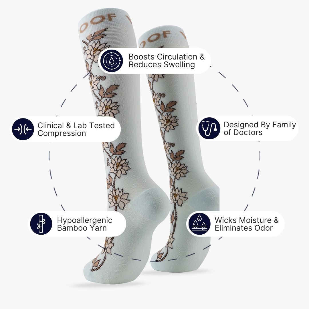 Flower Chain Bamboo Compression Socks