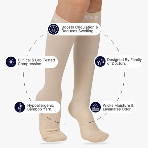 Nude 1 Bamboo Compression Socks