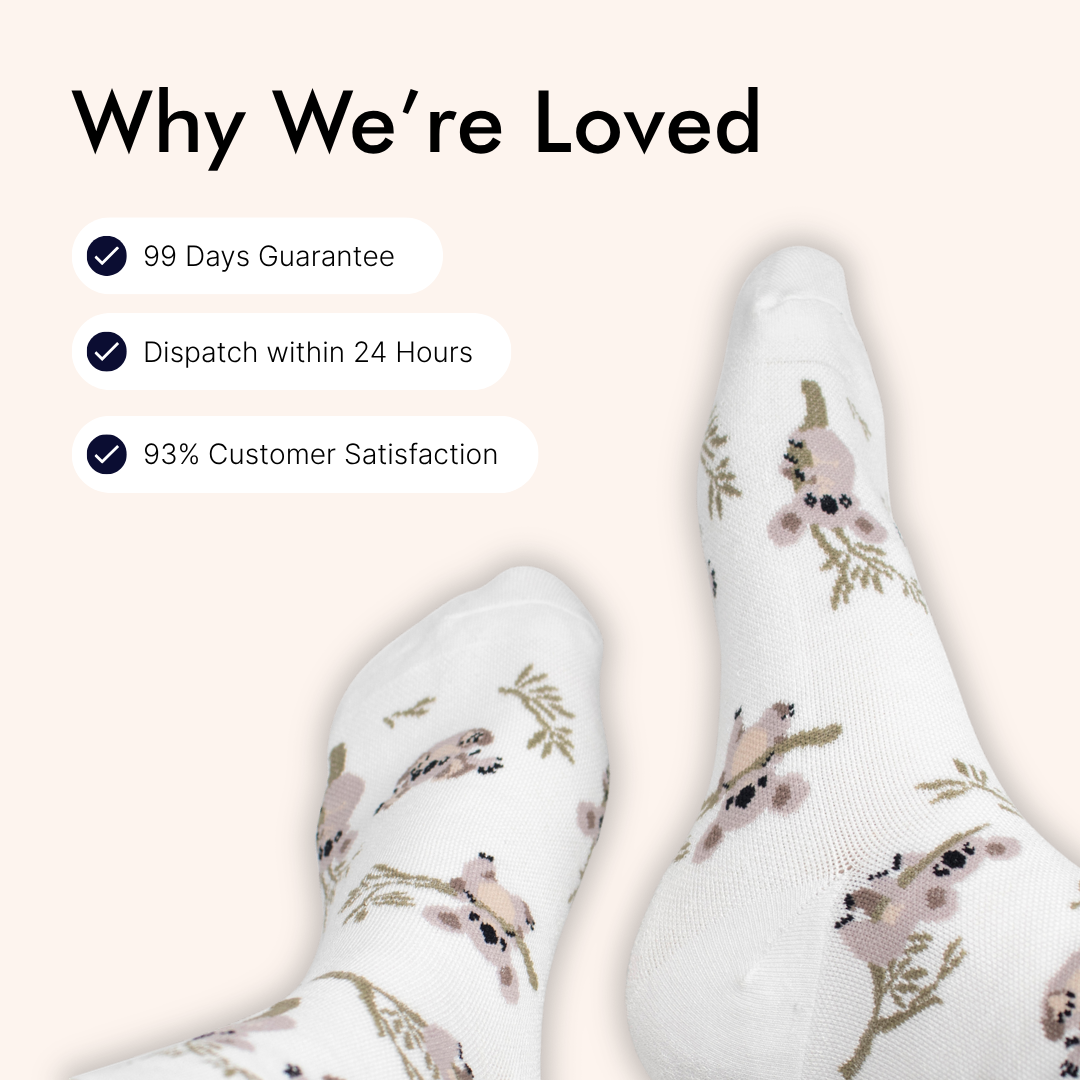Cheeky Sugar Glider Bamboo Crew Compression Socks